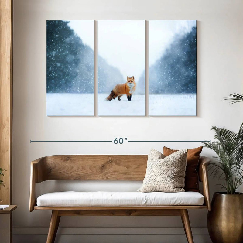 Red Fox In The Snow, 32" H x 50" W