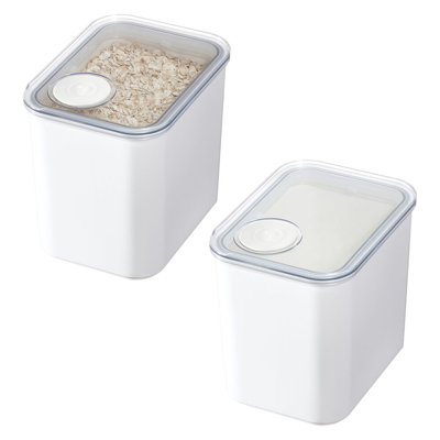 Ensemble de 2 petits pots de cuisine hermétiques avec bouchon verseur amovible iDesign - blanc