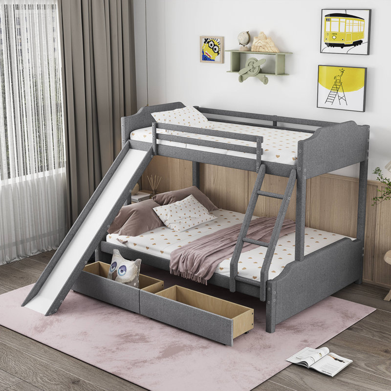 Lit superposé simple au-dessus de double Gurvir par Harriet Bee, Gris