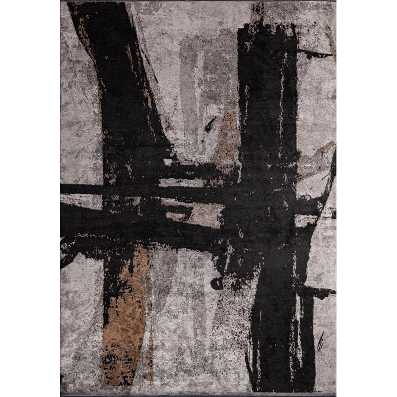 Peinture moderne en aérosol organique, Rectangle 9 pi 10 po x 14 pi