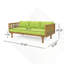 Lit de jour d'extérieur 3 places en bois d'acacia avec table basse-402917765