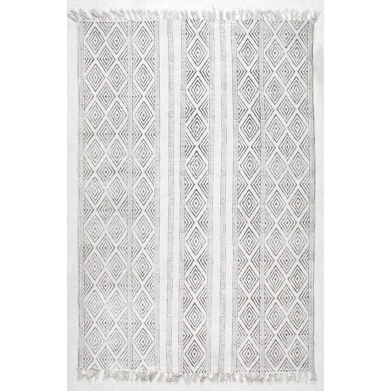 Behrendt Cotton Geometric Indoor Rug, Rectangle 8'6" x 11'6"
