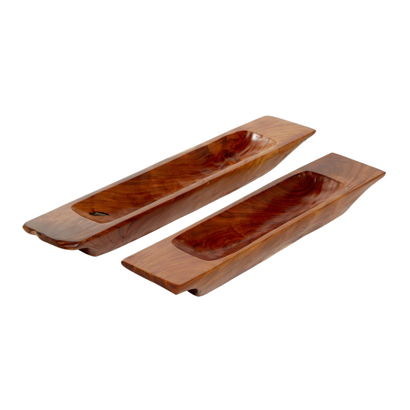  Wood 2 Piece Vanity Tray Set