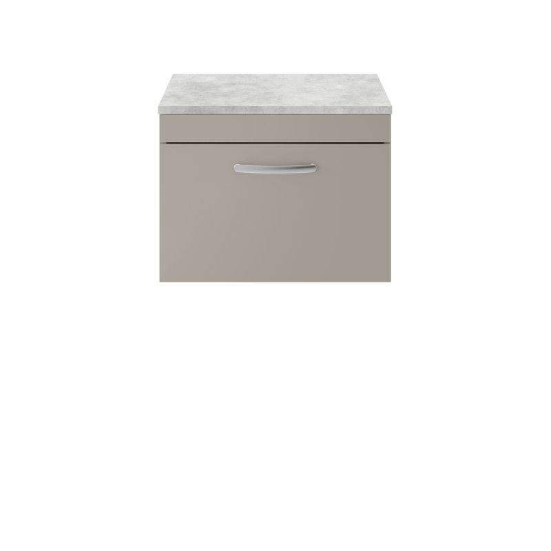 Athena 60.5cm Single Bathroom Vanity Base Only in Stone Grey, Grey Stone