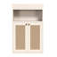 Armoire de rangement de plancher de salle de bain avec 2 portes en rotin OMCHOM-966696324