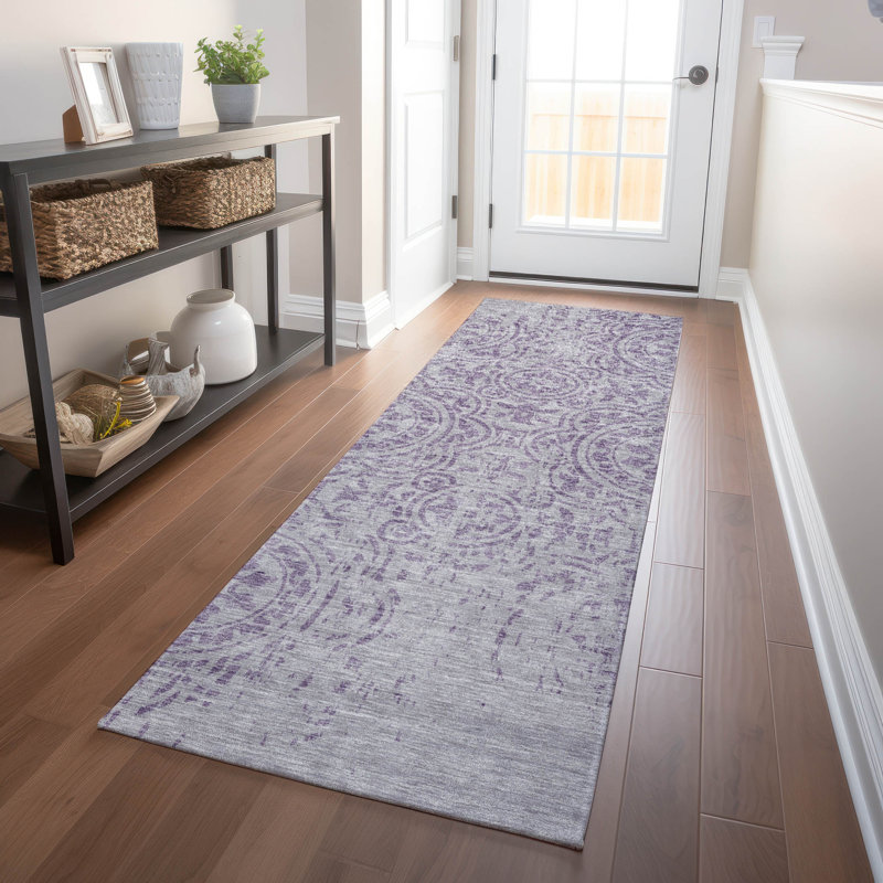 Premium Machine Washable Prisco Lavender Rug, Runner 2'3" x 7'6"