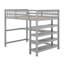 Lit mezzanine avec tablettes de rangement et bureau sous le lit-31341760-31341790