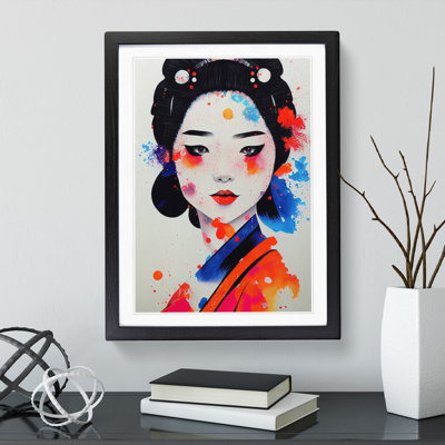Paint Splashed Geisha No.3 - Wall Art