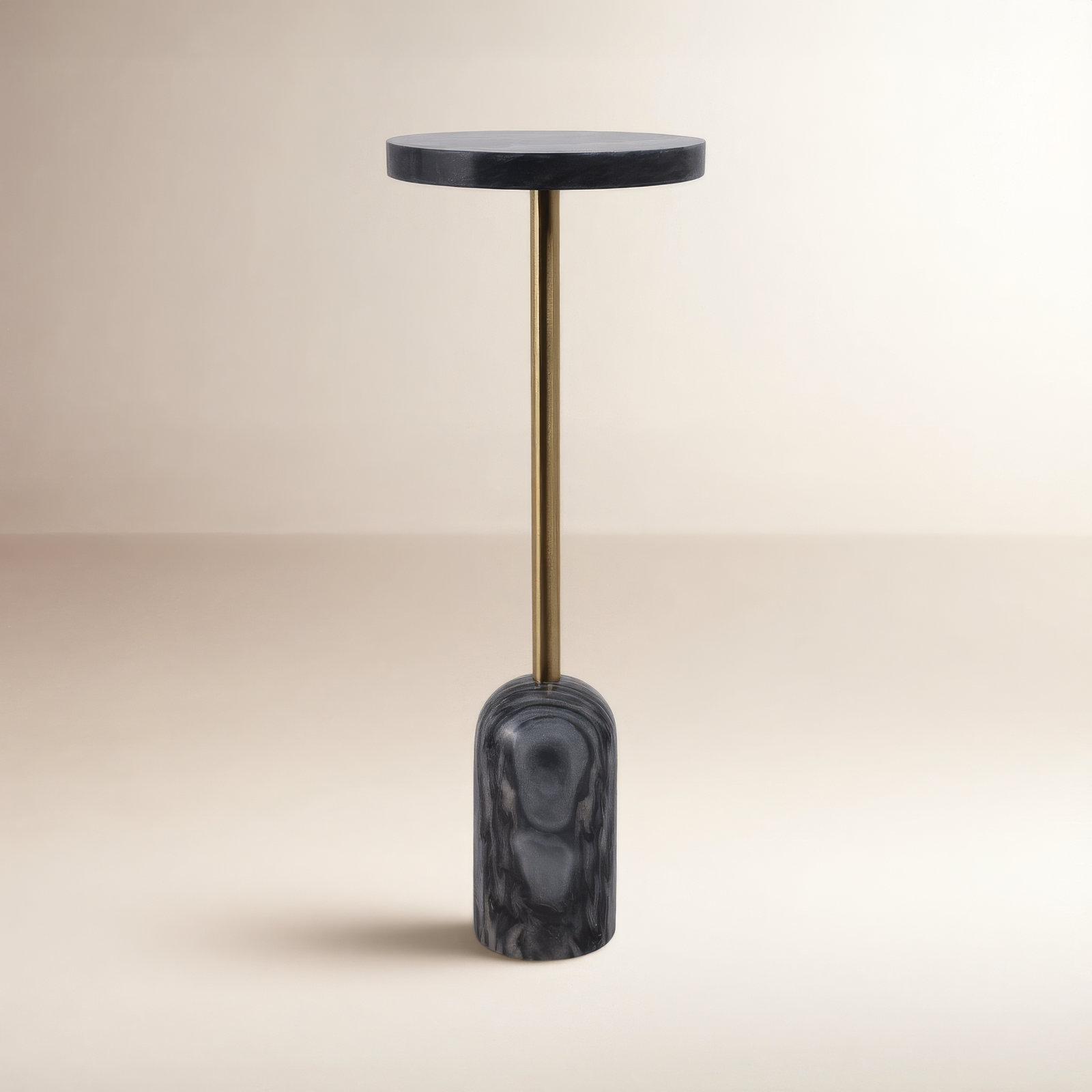 Barrett Tall Marble Table, Dark Gray, 27'' H x 10" W x 10" D