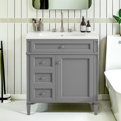 Meuble-lavabo moderne avec lavabo supérieur, 2 tiroirs et un tiroir basculant, noir