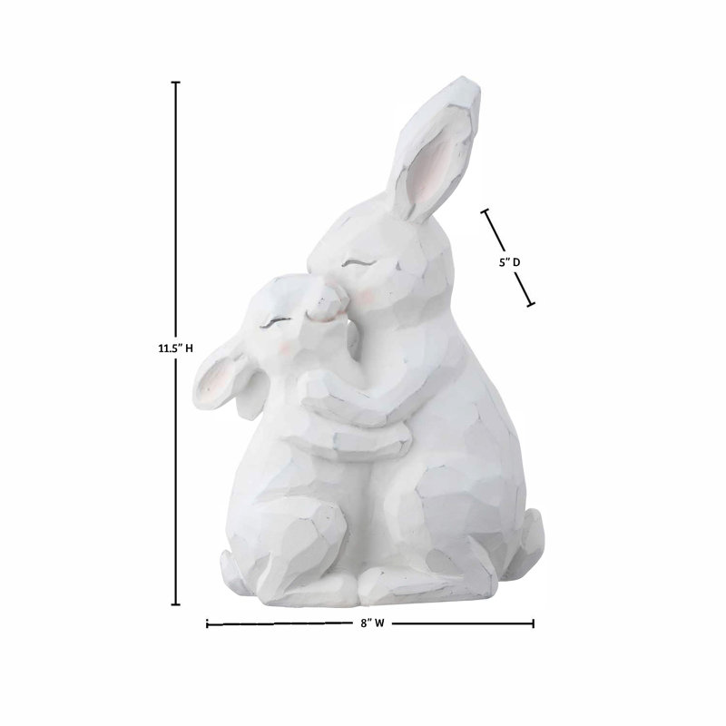 11.5" Resin Bunny With Baby