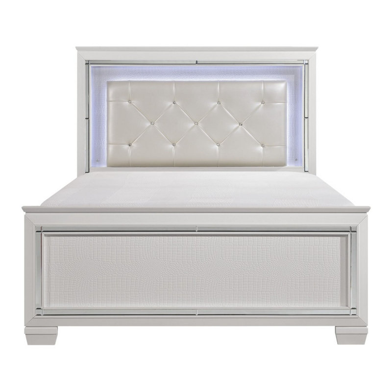 Oscar Upholstered Standard Bed, White, Full / Double