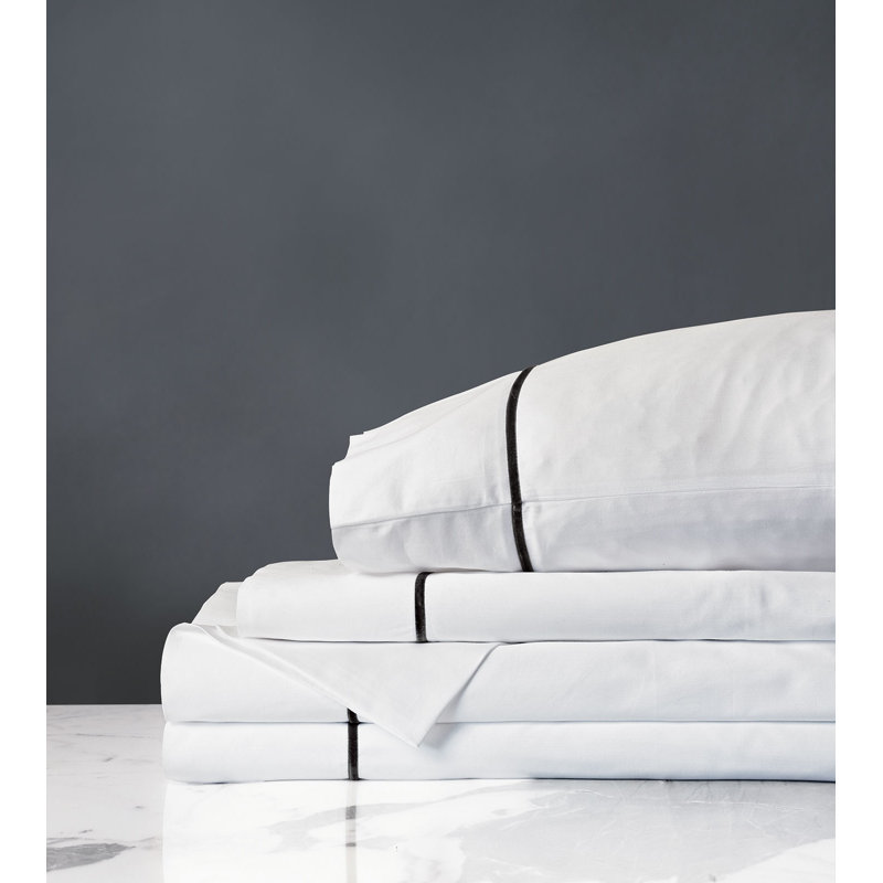 Ensemble de draps en satin de coton de qualité égyptienne 300 fils Linea, Ensemble de draps pour taille de lit très grand c