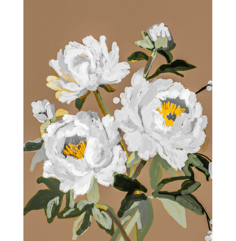 White Peony Blossoms by Josie George — Botanical Wall Art, Size, Frame Color, Format