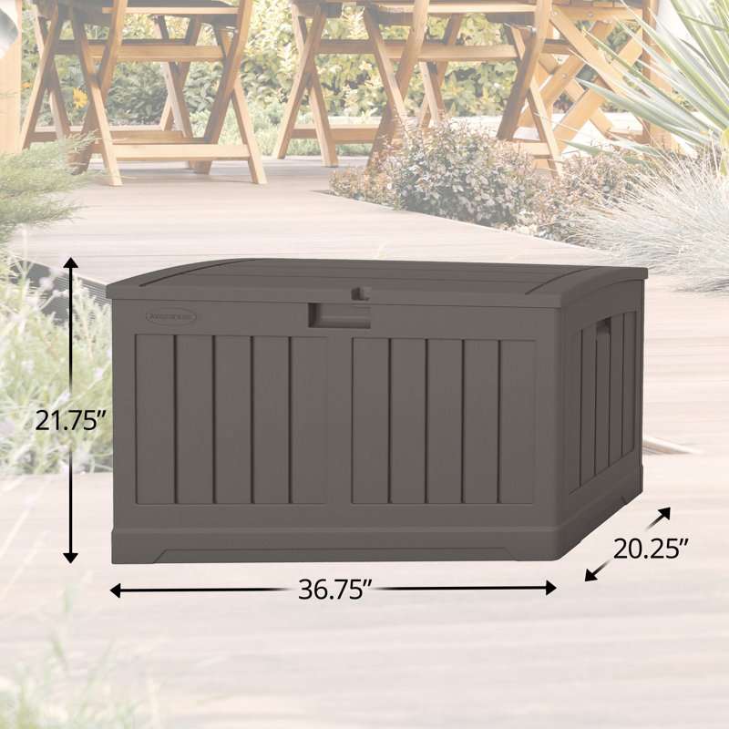 Suncast 50 Gallon Water Resistant Deck Box, Gray