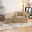 Fauteuil d'appoint rembourré avec repose-pieds en chenille-1056189599