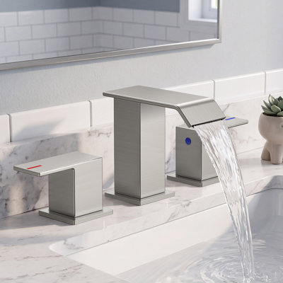Forious® Ultra Waterfall Widespread Bathroom Faucet with Drain Assembly
