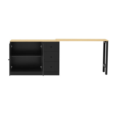 89.7''Wooden Sideboard with Extendable Table