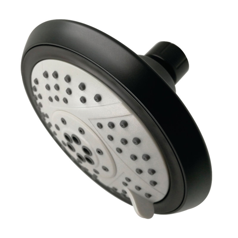 Pomme de douche ronde 5 fonctions en ABS 5 fonctions Kingston Brass Vilbosch, Noir mat