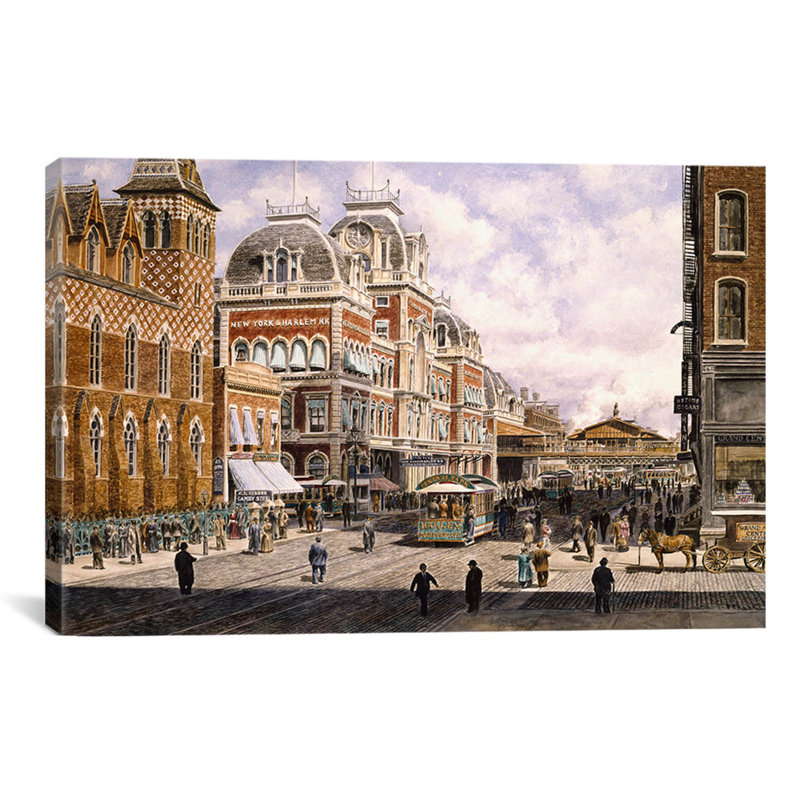 «New York: Central Station» par Stanton Manolakas, reproduction d'art sur toile, H 24 po x l 32 po x P 1 po, Blanc
