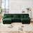 Sectional Sofas | Oversized U-Shaped Cloud Couch for Living Room, Modular Deep Seat with 2 Ottomans | Chenille | Sage Green