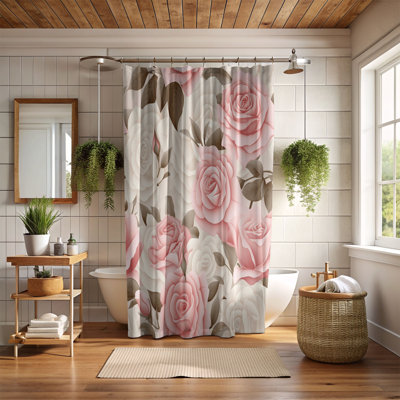 Rideau de douche 1 pièce Petal Pink