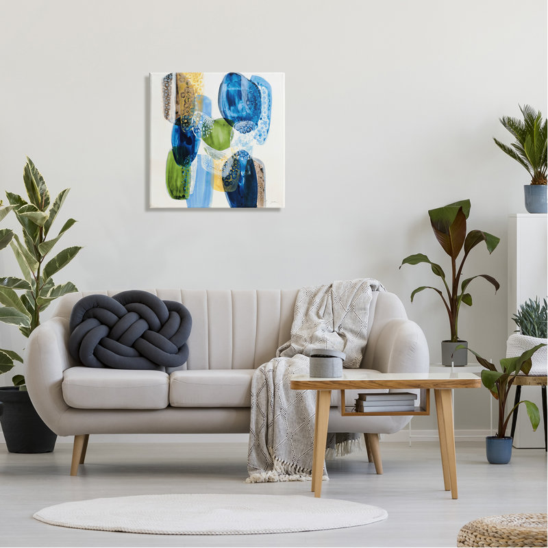 "Stupell Industries", art moderne sur toile abstraite bleue par Liz Jardine, H 24 po x l 24 po x P 1,5 po