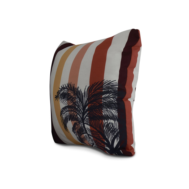 Cuban Flare Striped Reversible Throw Pillow, Gold, 18" x 18"
