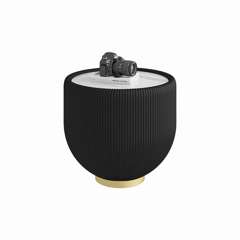 Table basse en forme de tasse, Noir, H 16,93 po x L 19,69 po x l 19,69 po