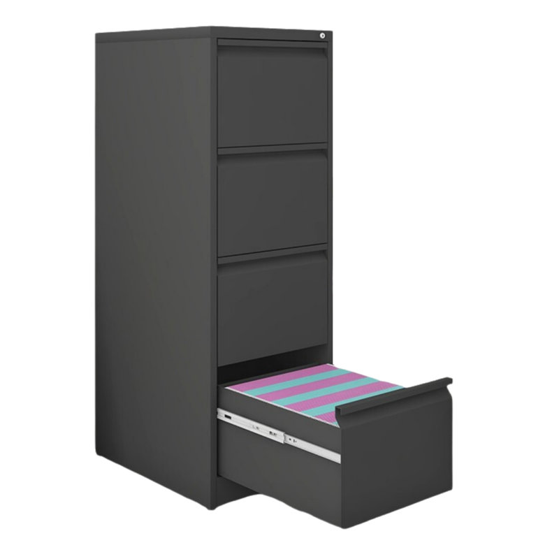 File Cabinet With Locking Drawer, Black
