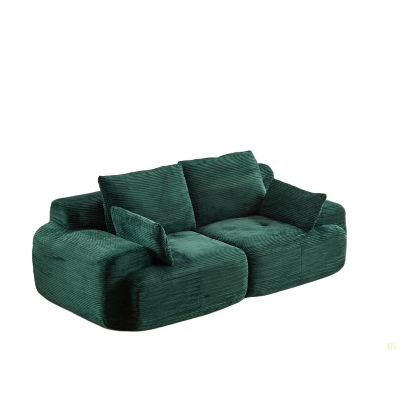 Boneless Modern Memory Compressed Sofa,2 Seater Sectional Couches For Living Room,Pet-Friendly Cloud Modular Sectional Sofa, ,Extra Deep Loveseat,No Assembly Required