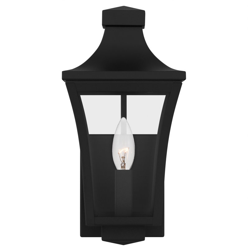 Graysie Earth Black Outdoor Wall Lantern, 1 Light, 12" H x 6" W x 7" D