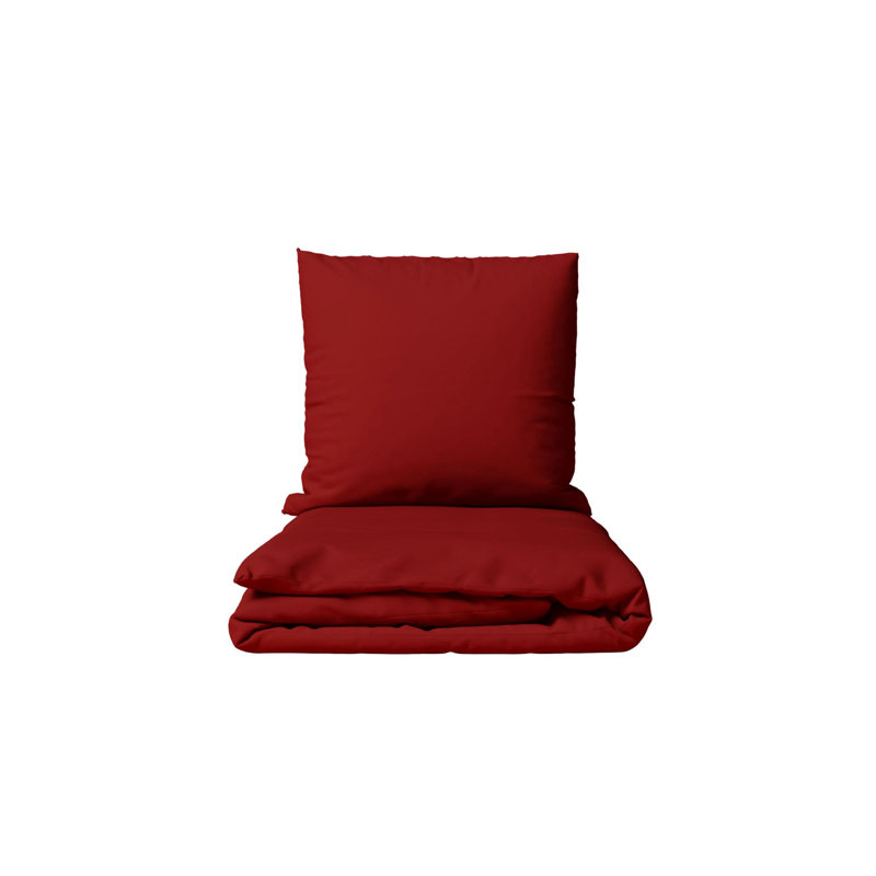Elio Bed Linen, 200 x 200cm Duvet Cover + 2 Pillowcases (80 x 80cm, Red