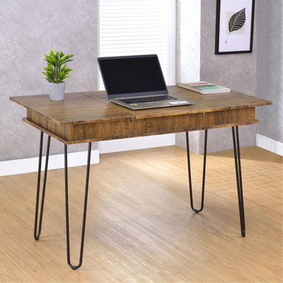 Bureau d'écriture Rustic Amber avec 4 rangements cachés