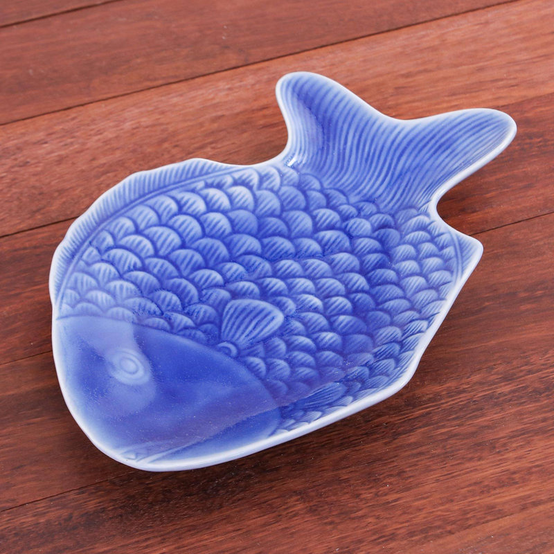 Dovecove Cyrus Ceramic Divided Serving Dish, Blue