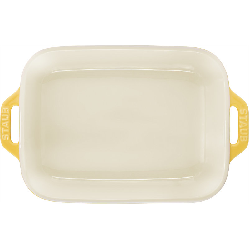 Staub Ceramic 2-piece Rectangular Baking Dish Set, Citron