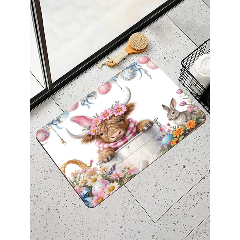 Tapis de bain Highland Cow, 16 x 24 po