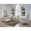 Fauteuil capitonné large brun clair Arreona-118943301