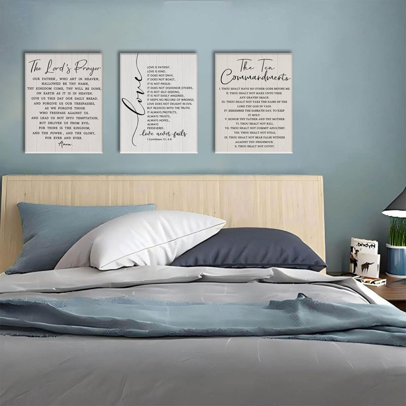3 Piece The Ten Commandments Canvas Wall Art Scripture Christian Wall Art Bible Verse Pictures Wall Decor Jesus Religious Art Prints for Living Room Church Office