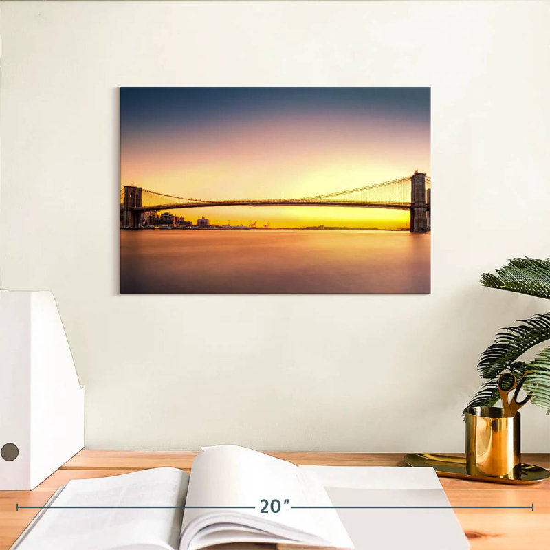 Lilie Sunset At Brooklyn Bridge, 8" H x 12" W