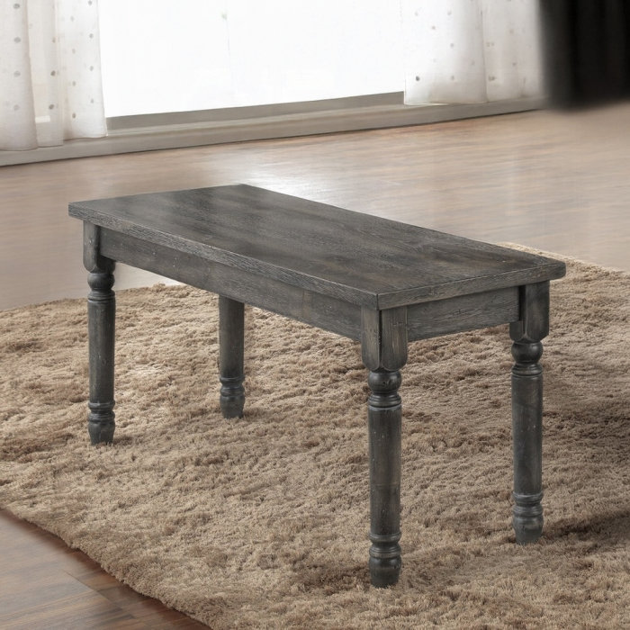 Wallace Transitional Bench With Weathered Gray Finish
