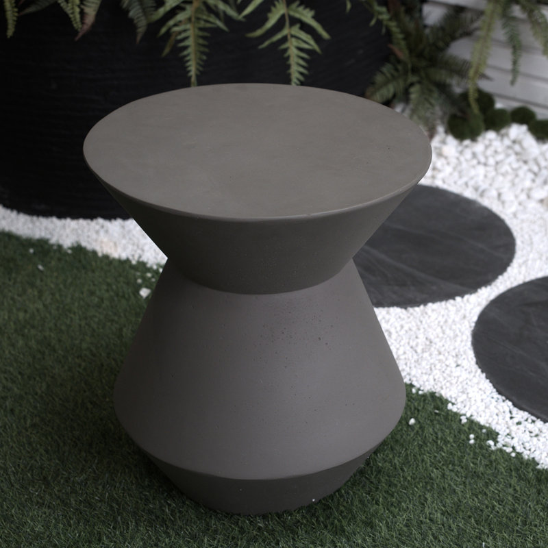 Table de bout de patio en oxyde de magnésium - Faux accents 18,3 po h, H 20,3 po, côté terrasse élégante et fonctionnelle
