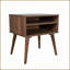 Ensemble de lit grand avec 2 tables de chevet en noyer | Gris | Lits standard