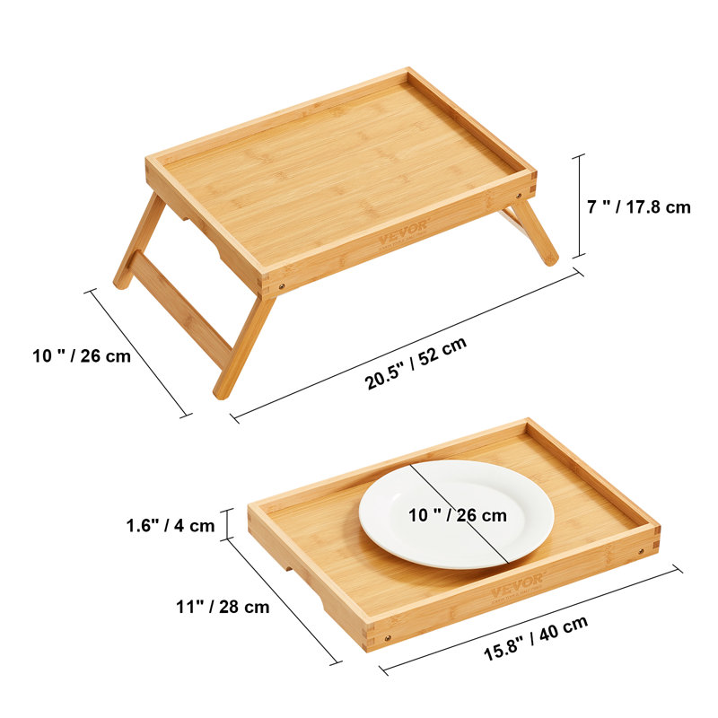 Plateau de petit déjeuner avec pieds pliables Ebern Designs 16 po
