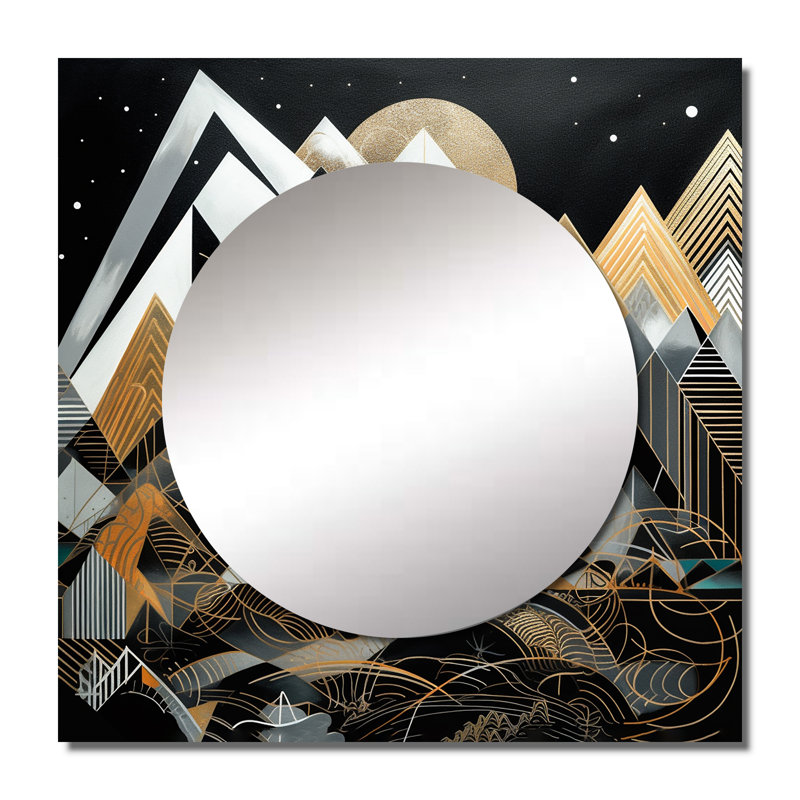 Dietwulf - City Geometric Square Mirror For Wall Art Decor, 36" x 36"