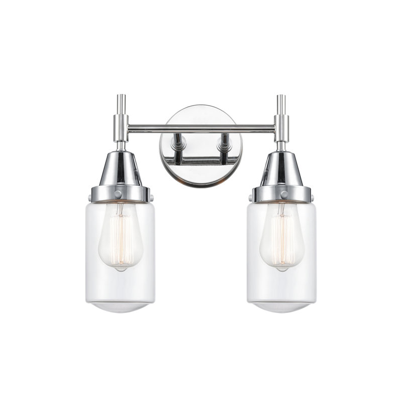 Éclairage pour meuble-lavabo à 2 lumières à intensité variable Gayle, Transparent, Chrome poli