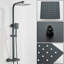 Thermostatic Exposed Bathroom Shower Mixer Twin Head Large Bar Set Square Valve