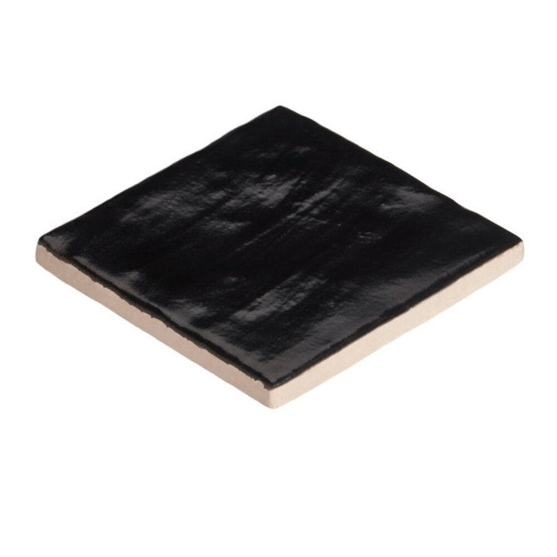 Montauk 4x4 Mixed Finish Ceramic Tile, Black