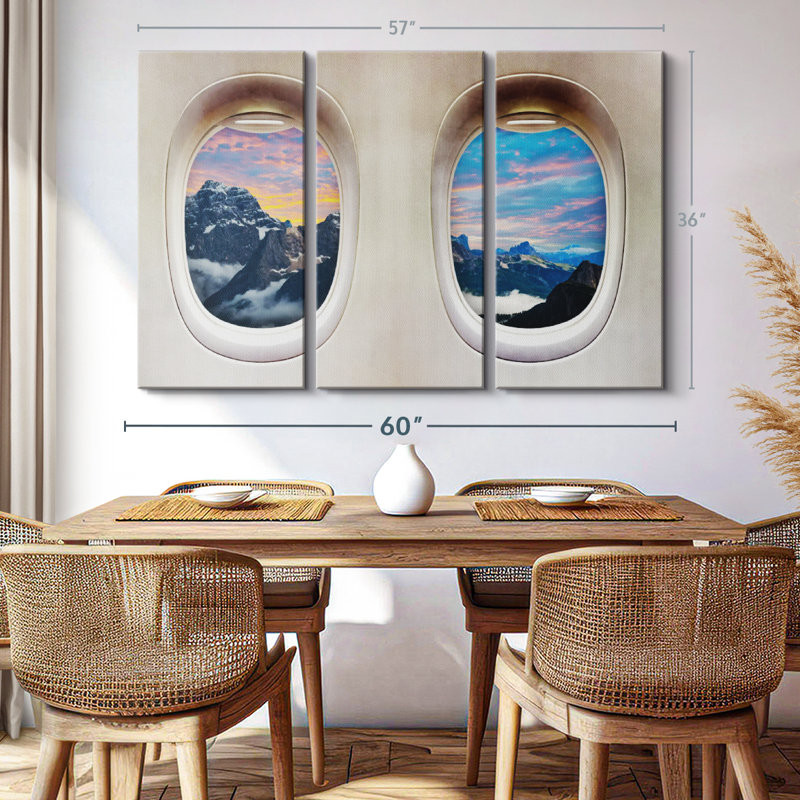 «Impression sur toile de fenêtres de l'avion de Transcacental» sur véhicule, H 57 po x l 36 po