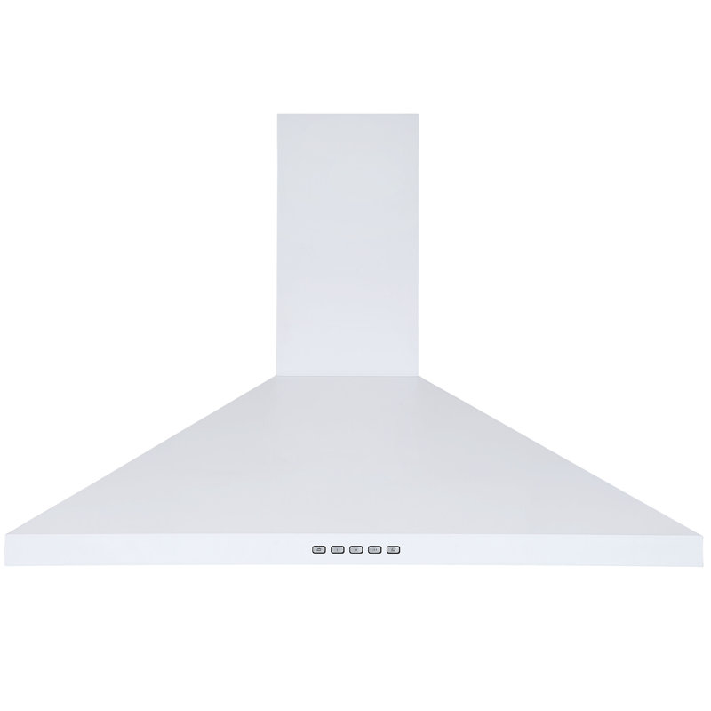 Ancona 36" Convertible Wall-Mounted Pyramid Range Hood, White